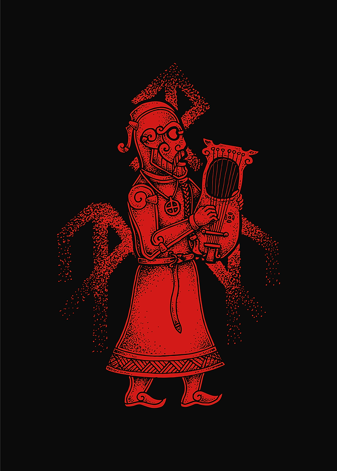 Red Viking Bard with Lyre