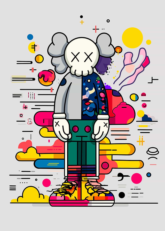 Kaws Inspired Colorful Abstract