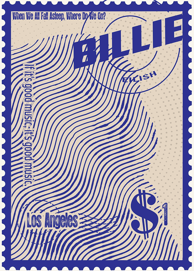 Billie Eilish Stamp Art