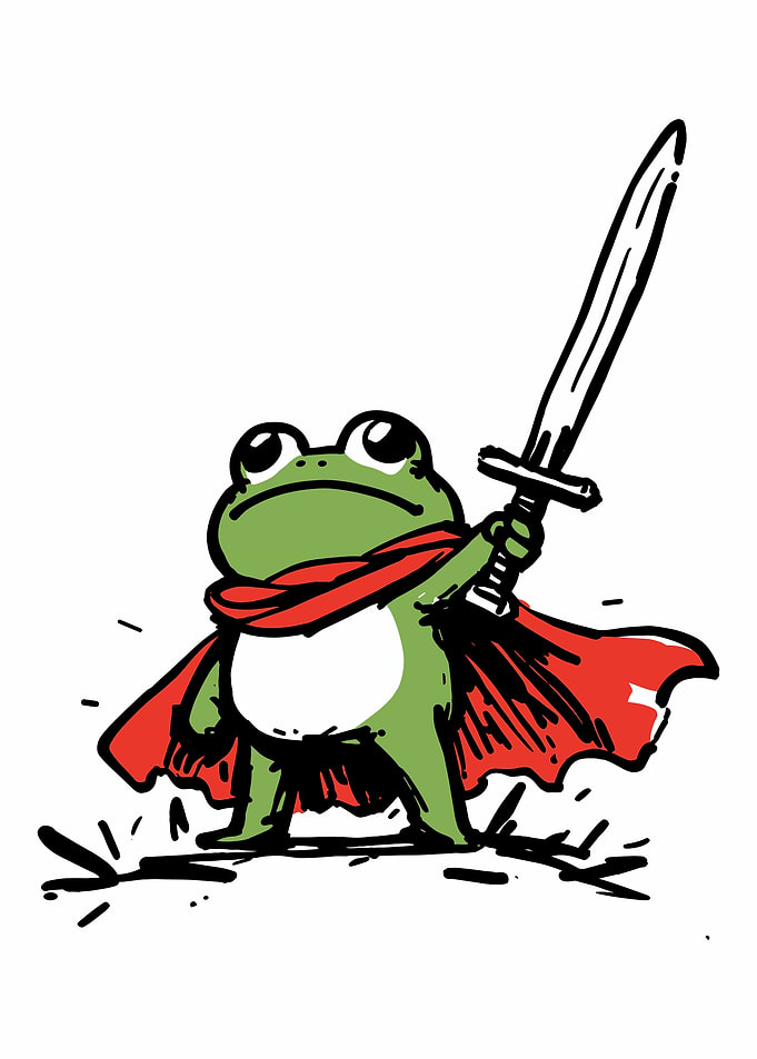 Frog Warrior with Sword and Cape