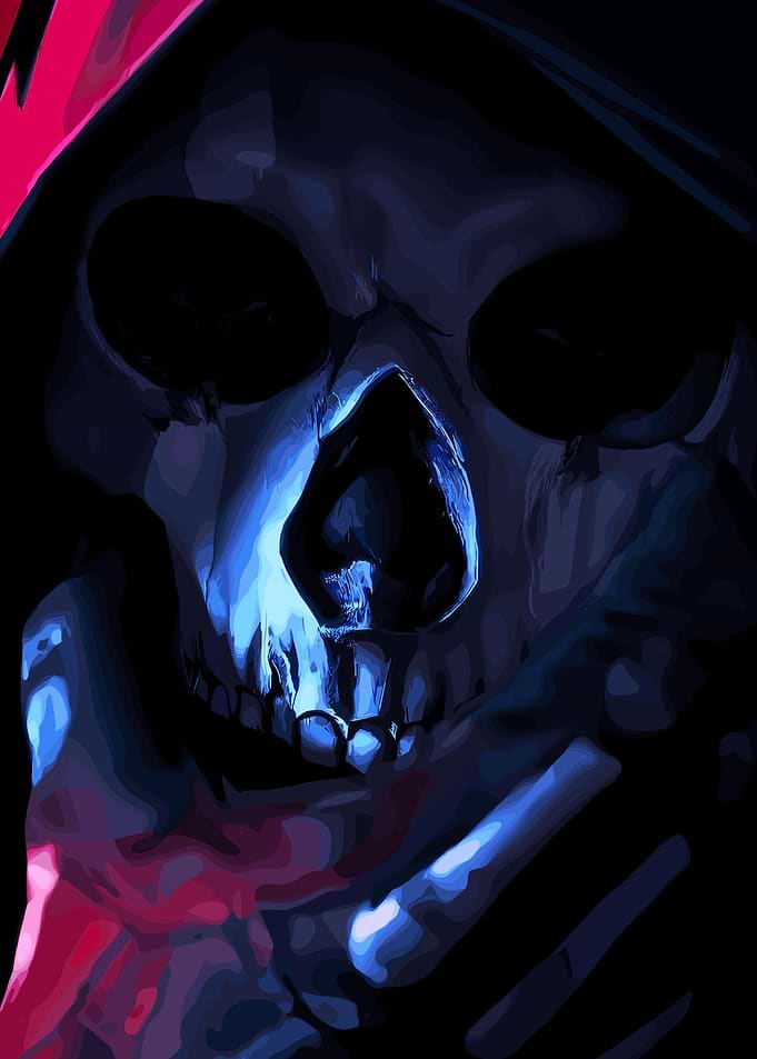Grim Reaper Skull with Hood
