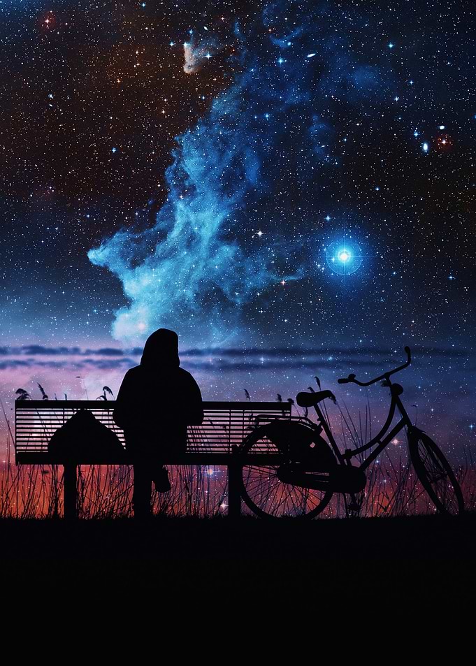 Night Sky Bench Silhouette