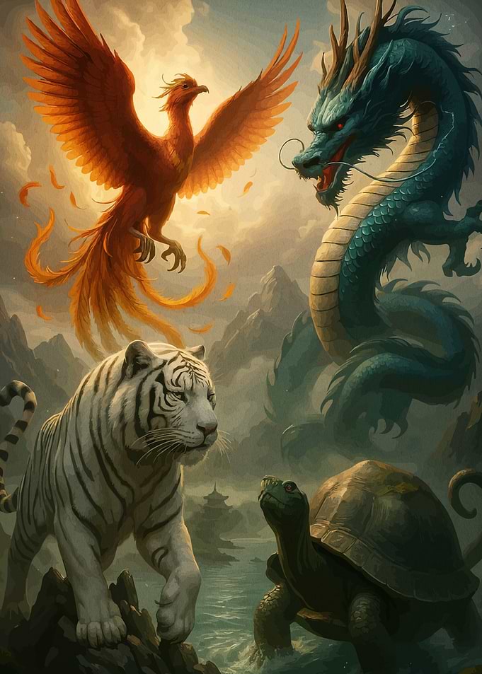 Four Symbols Dragon Phoenix