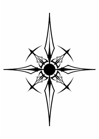 Abstract Black and White Star Design