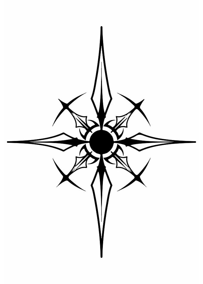 Abstract Black and White Star Design