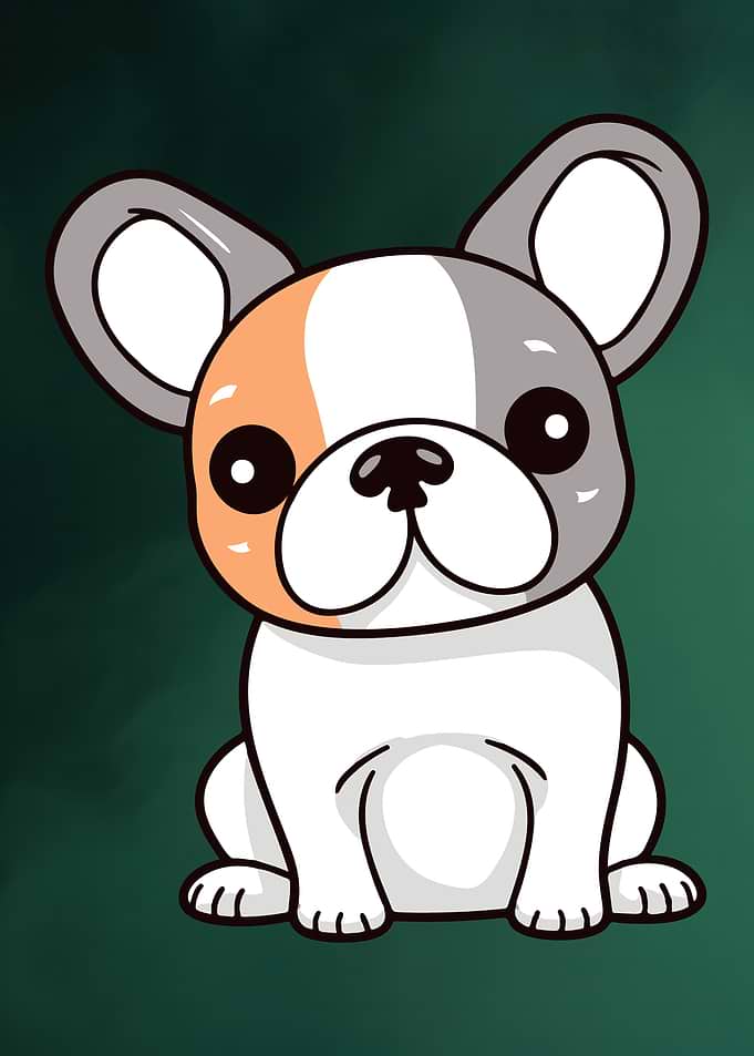 Kawaii French Bulldog Puppy – Cute Dog Wall Art for Kids and Animal Fans
