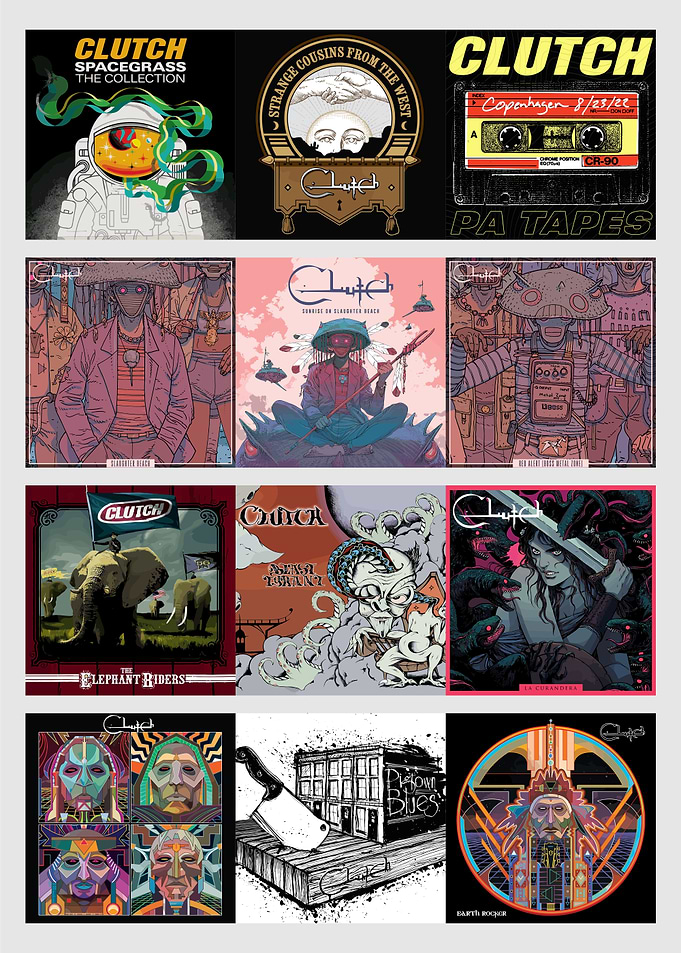 Clutch Album Covers Collage