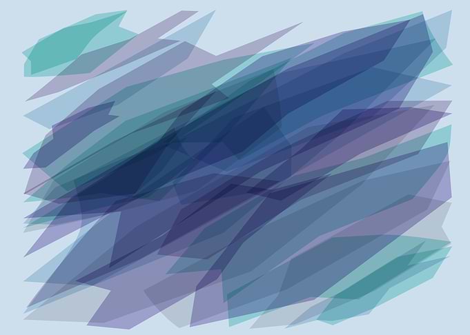 Abstract Blue, Purple, and Teal Color Shapes - Modern Layered Art, Digital Print