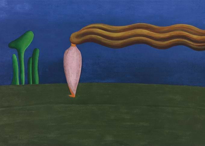 Abstract Figure with Flowing Hair Painting, tarsila do amaral artwork