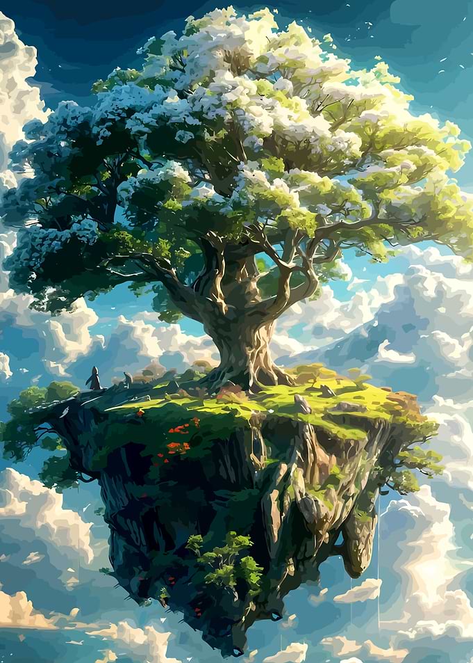 Floating Island with Tree