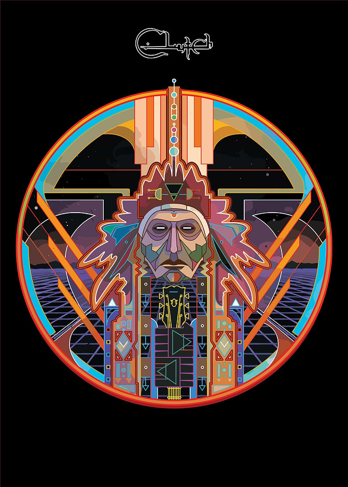 Geometric Native American Chief Digital Art
