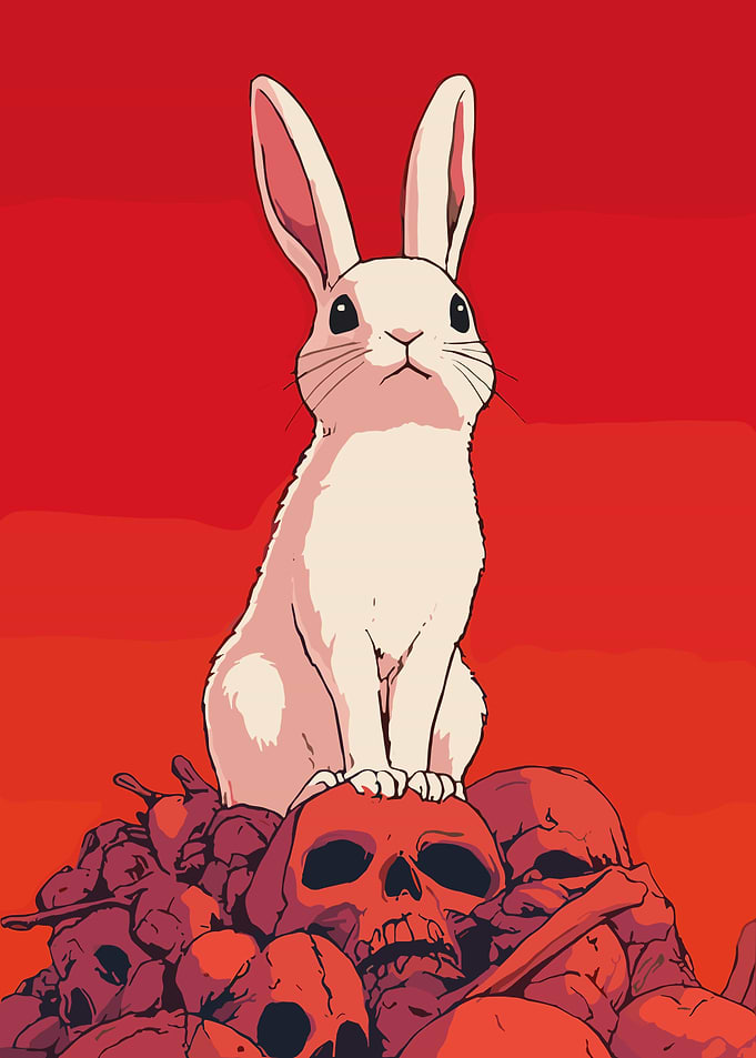Rabbit on Skull Pile