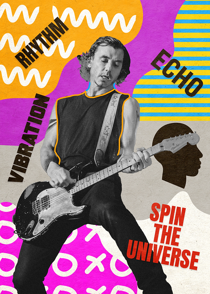 Guitarist in Maximalism Art Style