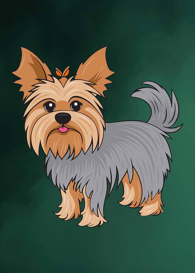 Cute Yorkshire Terrier – Adorable Yorkie Cartoon Dog Illustration for Pet Lovers
