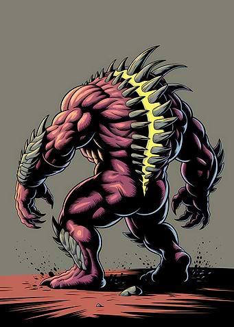 Spiked Monster Back View