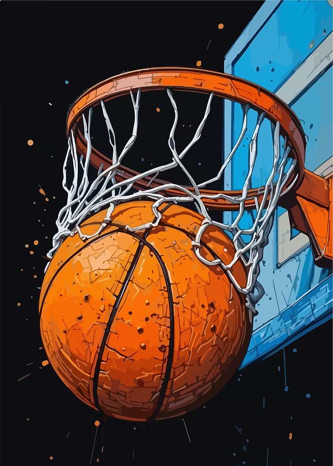 Basketball Through Hoop Digital Art