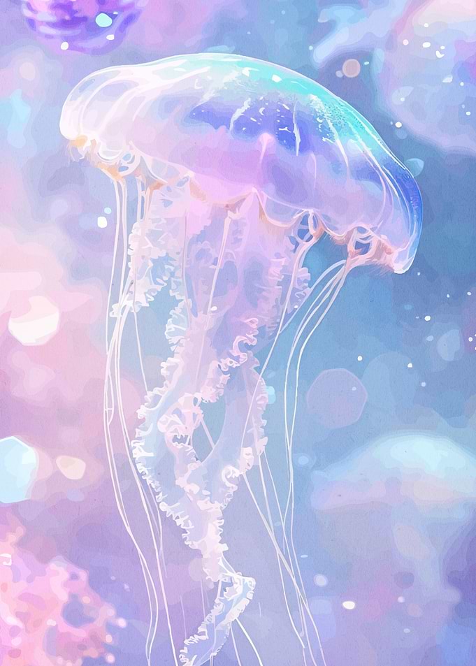 Pastel Jellyfish Watercolor