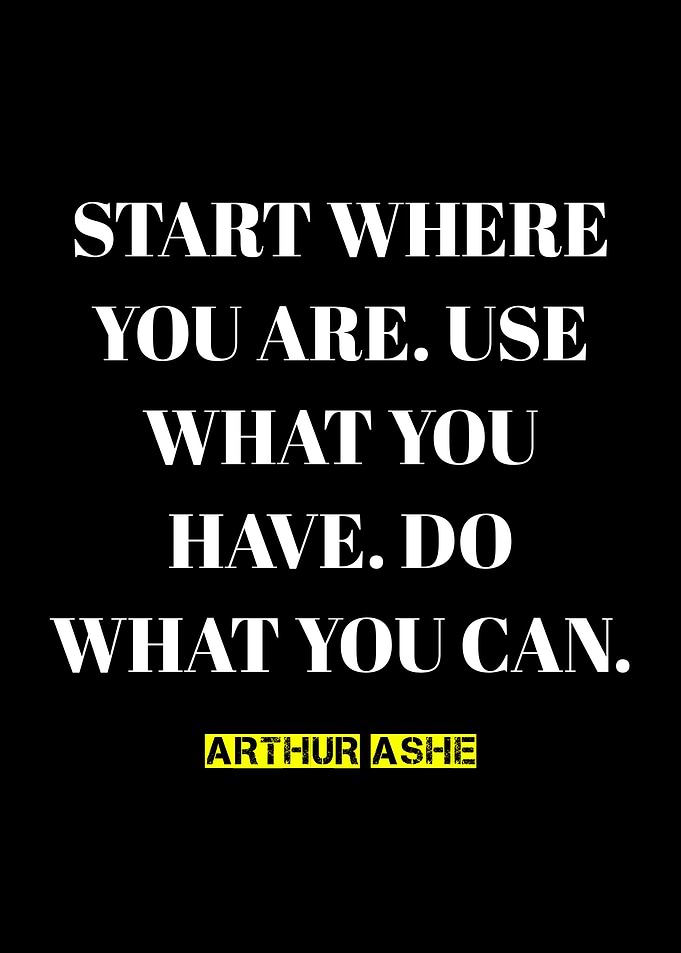 Arthur Ashe Inspirational Quote Poster