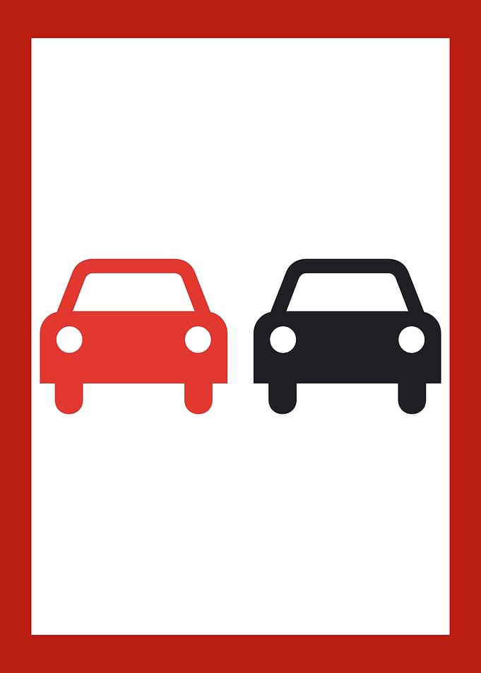Overtaking Prohibited Road Sign