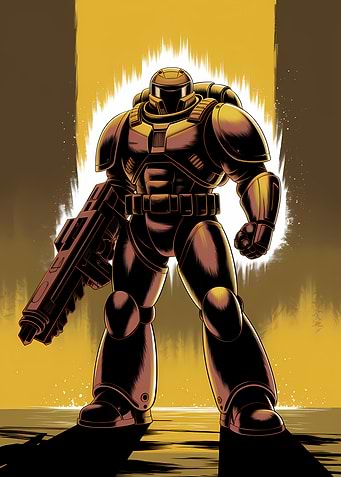 Armored Warrior with Gun