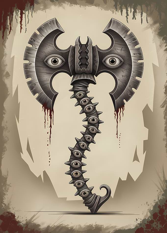 Eye-Adorned Battle Axe