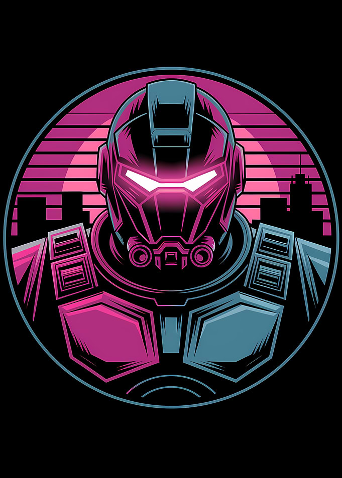 Retro Robot Cityscape
