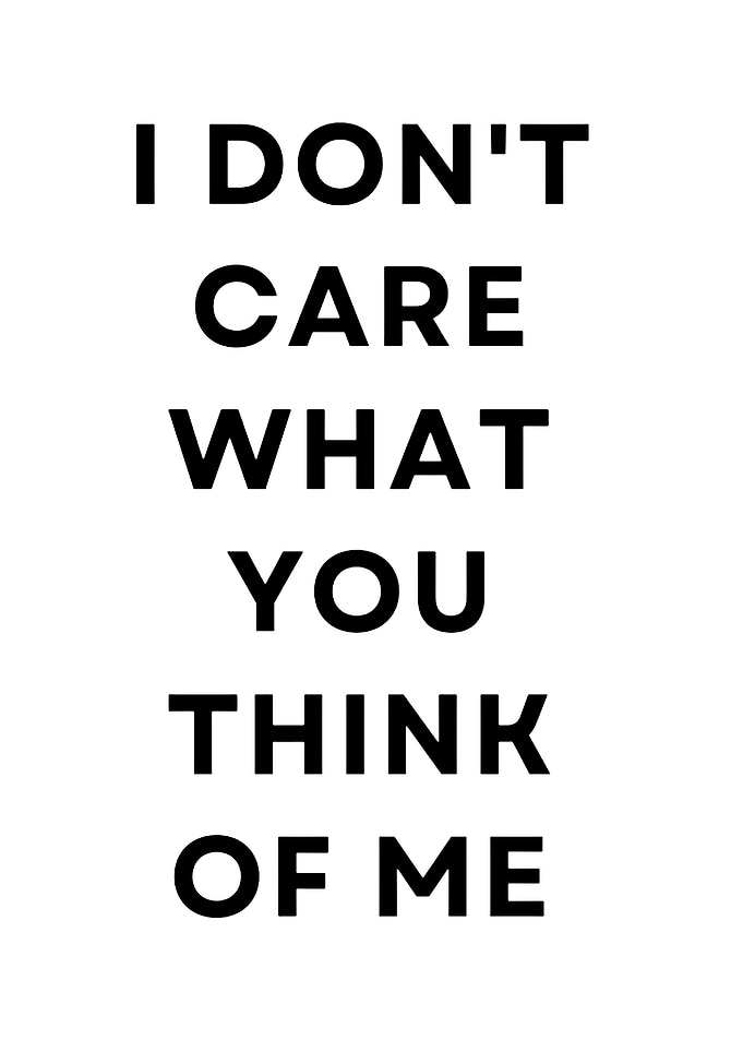 I Don't Care What You Think