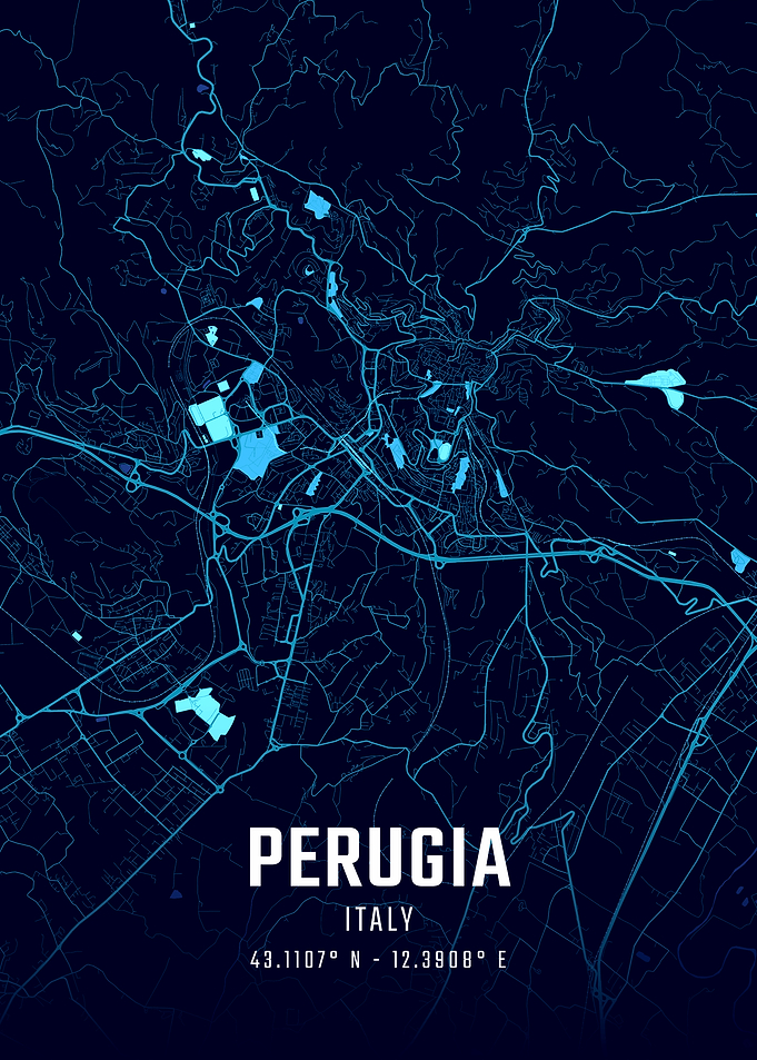 Perugia Midnight City Map
