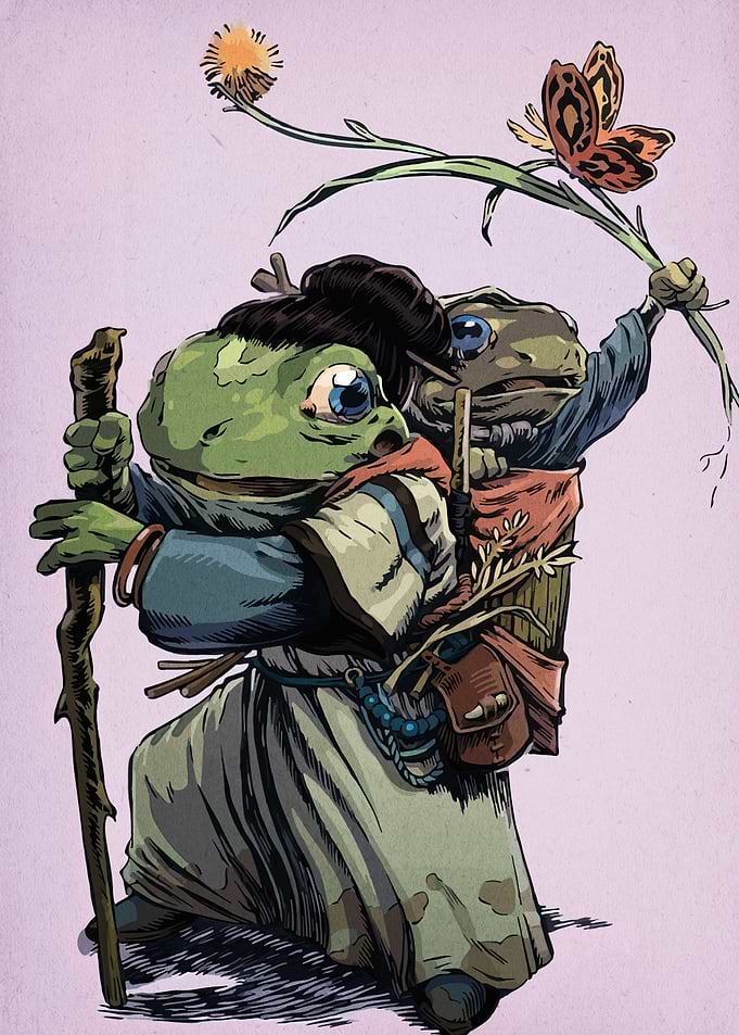 Frog Traveler with Companion