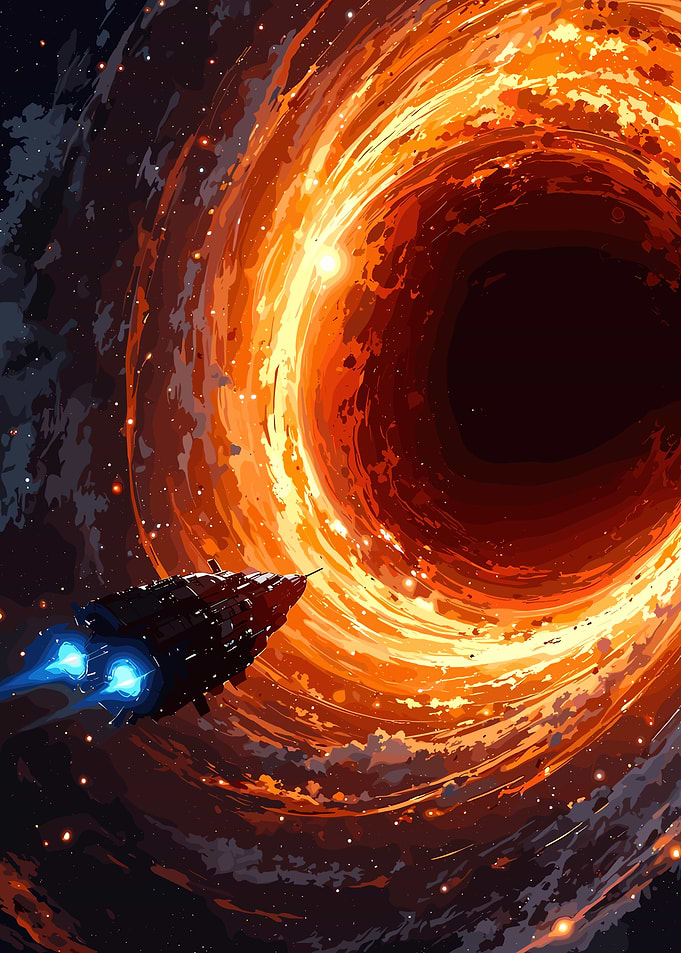 Spaceship near a black hole