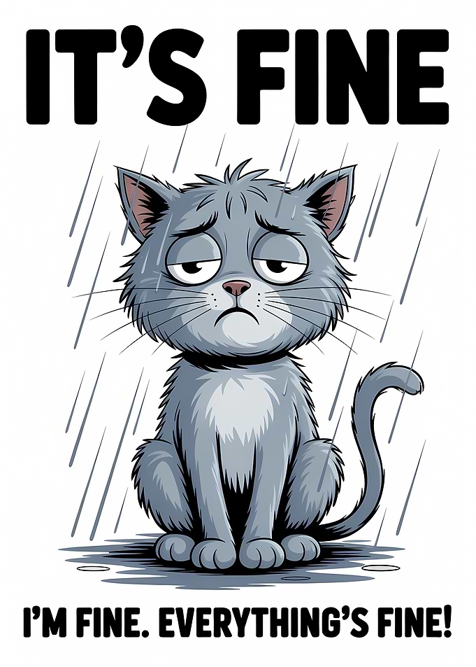 It's Fine Cat Cartoon