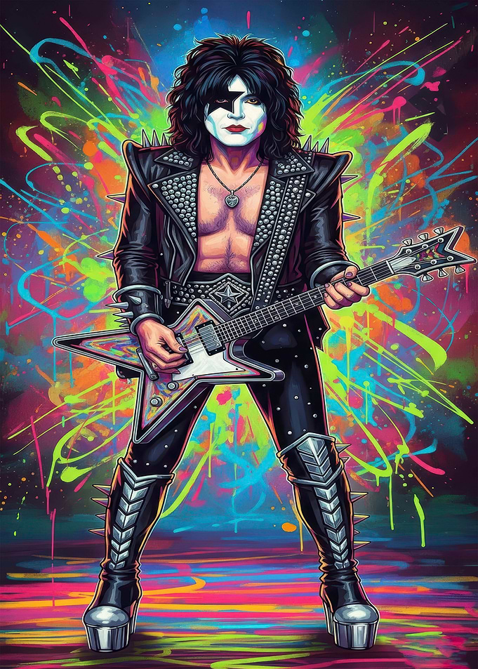 KISS's Paul Stanley Colorful Portrait