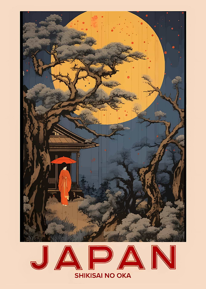 Japan Shikisai No Oka Travel Poster