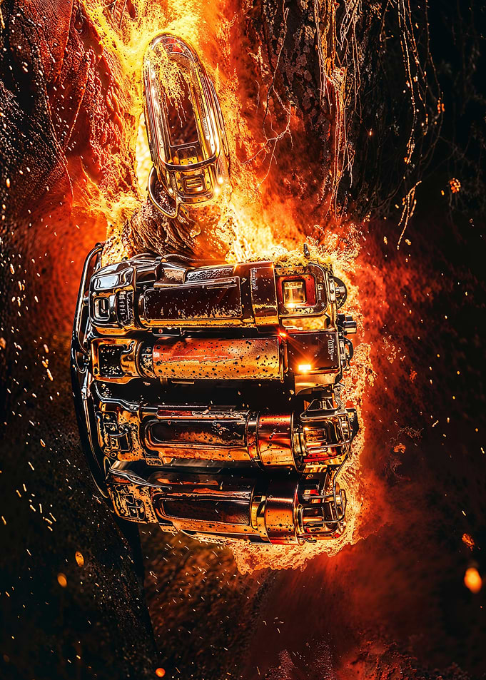 Fiery Mechanical Thumbs Up