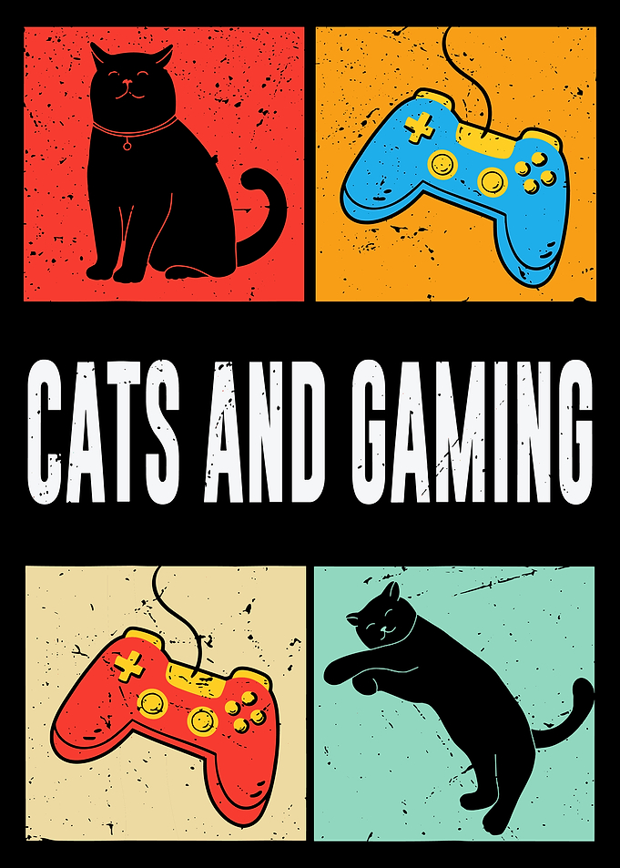 Cats and Gaming Retro Design