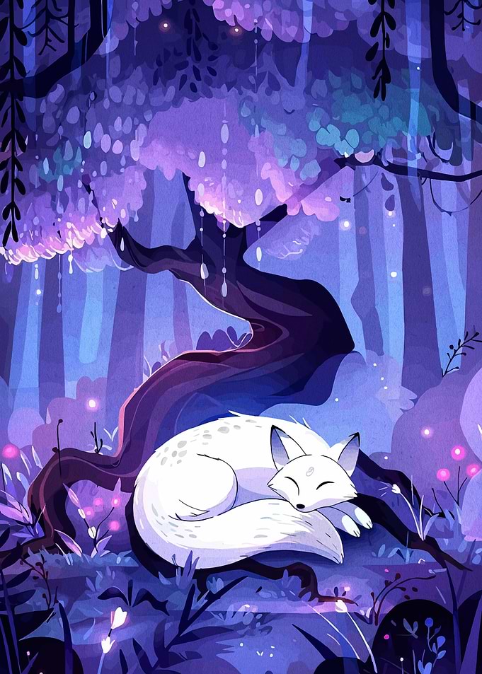 Sleeping Fox in Enchanted Forest