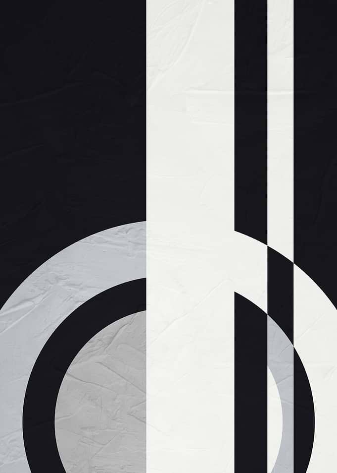 Abstract Black and White Geometric Art