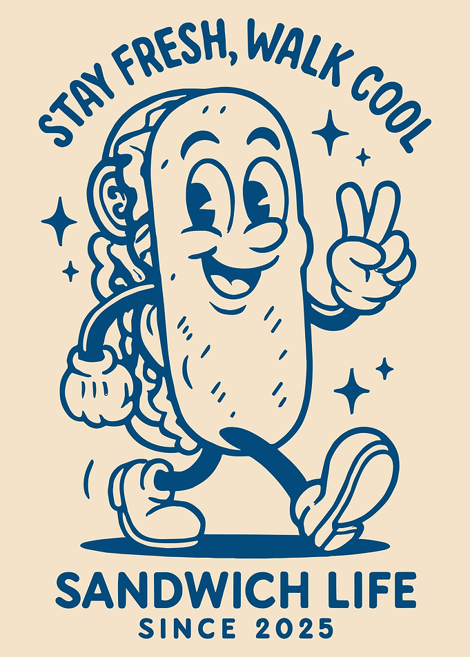 Sandwich Life Cartoon Illustration