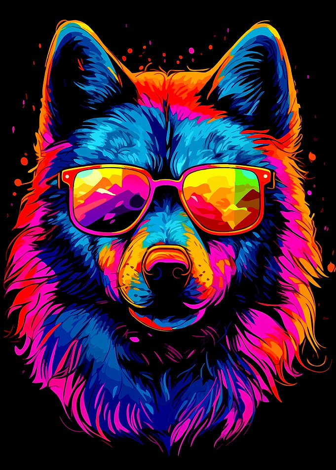 Cool Wolf with Sunglasses