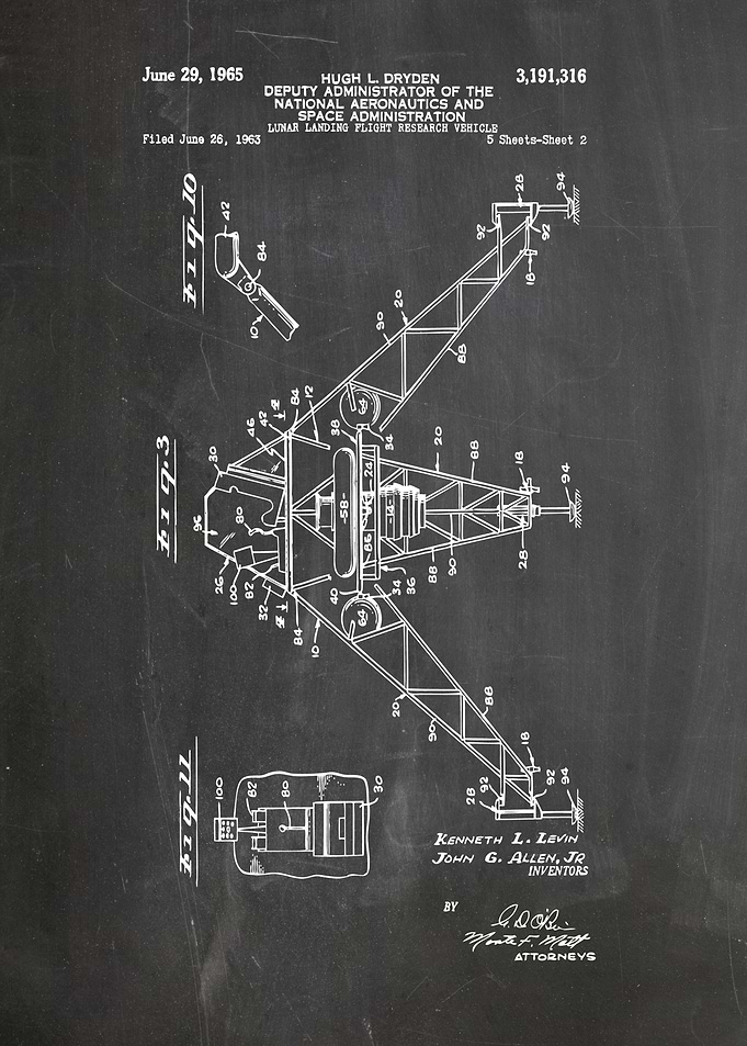 Lunar Landing Flight Research Vehicle Patent
