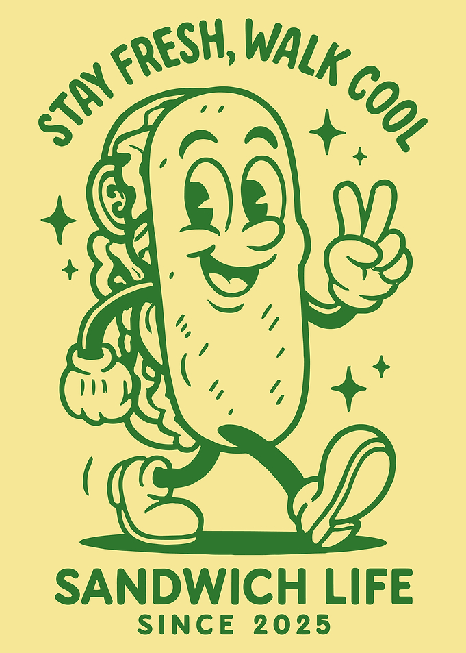Sandwich Life Cartoon Character