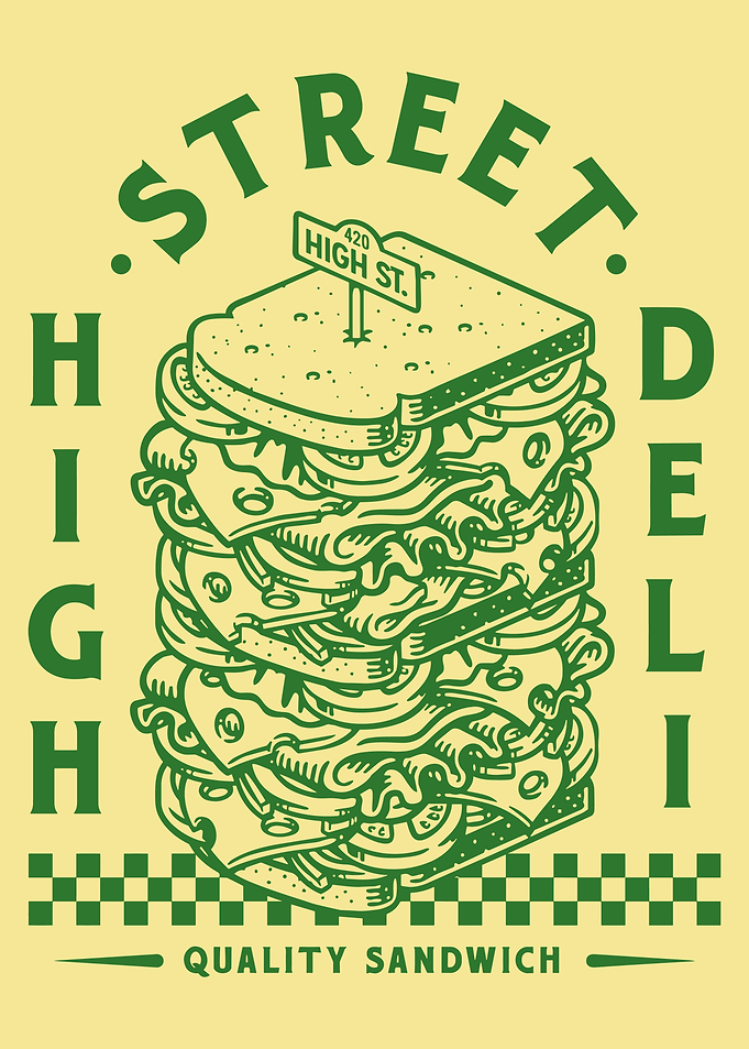 High Street Deli Quality Sandwich food poster