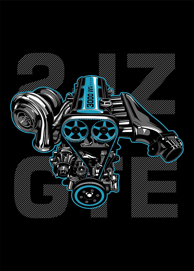 2JZ-GTE Engine Illustration