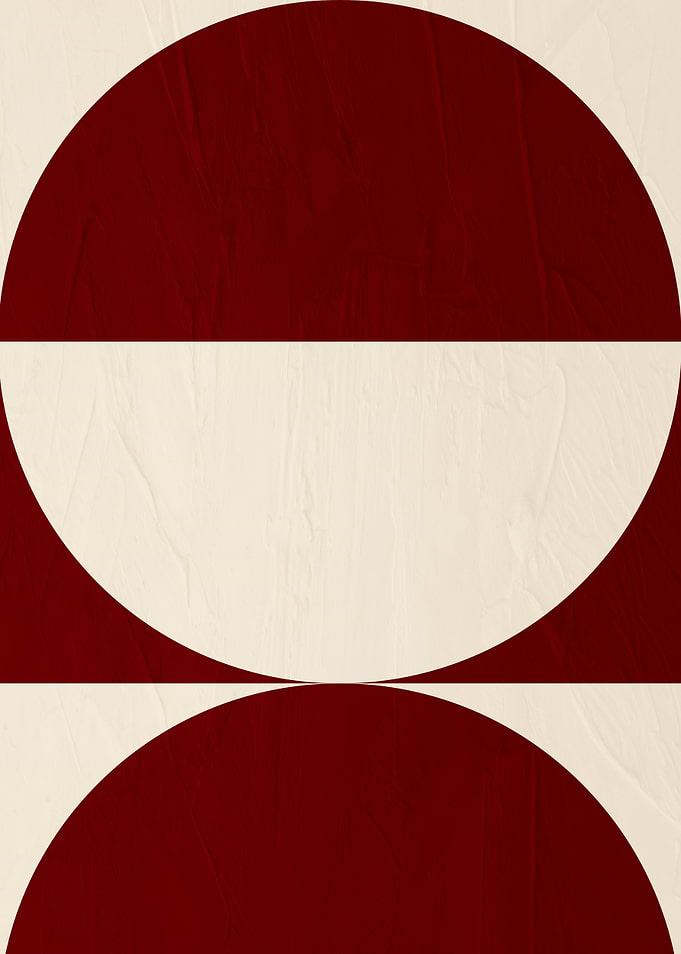 Abstract Circles in Red and Beige