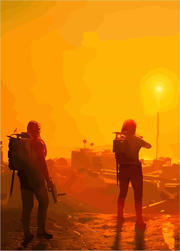 Post-Apocalyptic Landscape with Two Figures