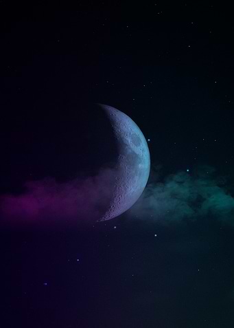 Crescent Moon with Nebula