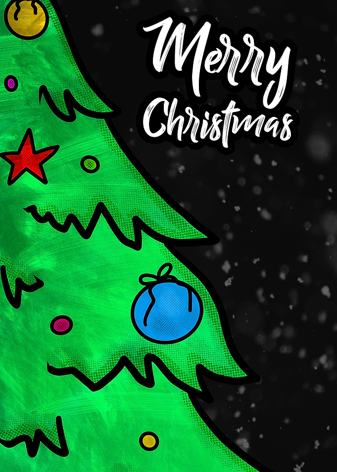 Merry Christmas Tree Illustration
