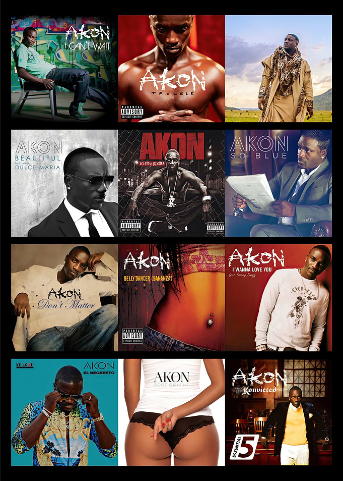 Akon Album Covers Collage