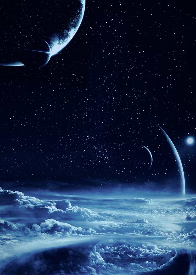 Planets and Clouds in Space