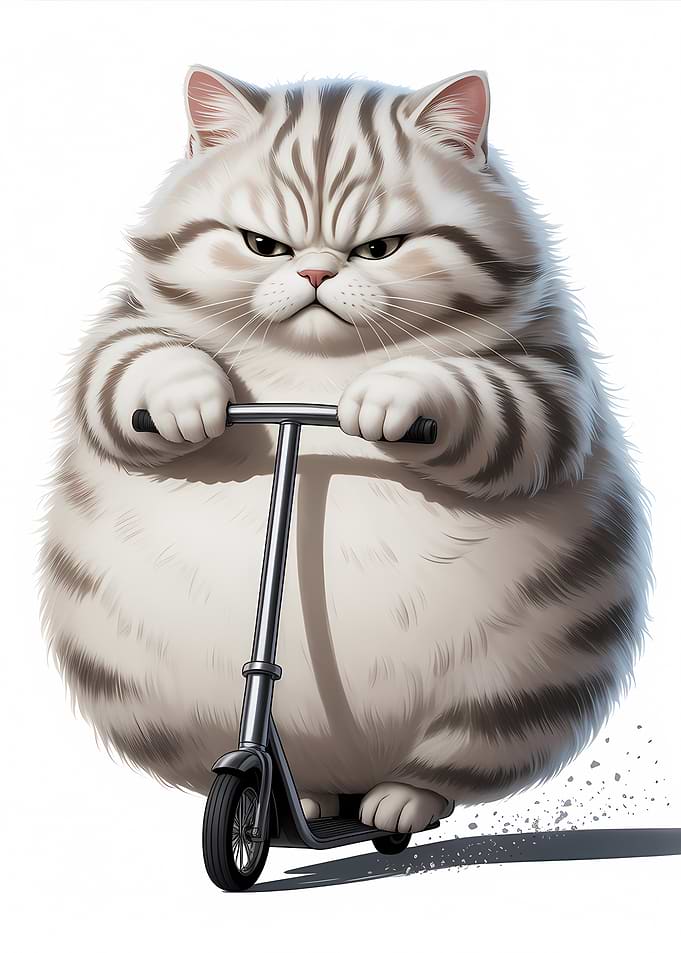 Grumpy Cat on Scooter